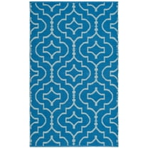 SAFAVIEH Montauk Raeyln Geometric Cotton Area Rug, Blue/Ivory, 2'6" x 4'