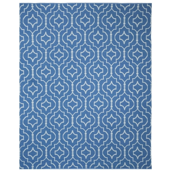 SAFAVIEH Montauk Raeyln Geometric Cotton Area Rug, Blue/Ivory, 8' x 10'
