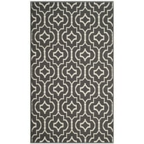 SAFAVIEH Montauk Raeyln Geometric Cotton Area Rug, Dark Grey/Ivory, 4' x 6'
