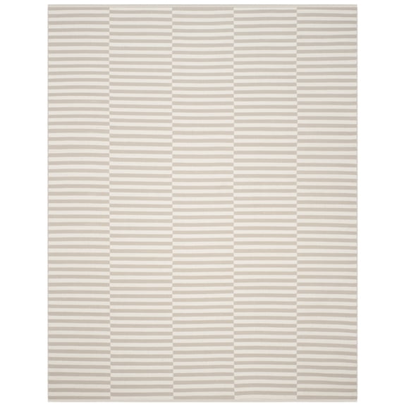 SAFAVIEH Montauk Raeyln Geometric Cotton Area Rug, Ivory/Light Grey, 3' x 5'