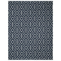 SAFAVIEH Montauk Raeyln Geometric Cotton Runner Rug, Navy/Ivory, 2'3" x 7'