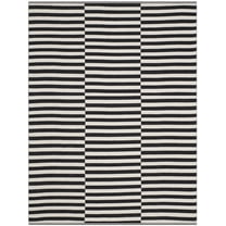 SAFAVIEH Montauk Raeyln Striped Cotton Area Rug, Ivory/Black, 2'6" x 4'