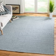 SAFAVIEH Montauk Raeyln Striped Cotton Area Rug, Ivory/Grey, 6' x 9'