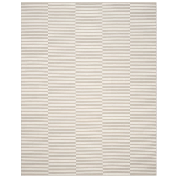 SAFAVIEH Montauk Raeyln Striped Cotton Area Rug, Ivory/Light Grey, 2'3" x 3'9"