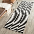 thumbnail image 1 of SAFAVIEH Montauk Raeyln Striped Cotton Runner Rug, Ivory/Black, 2'3" x 7', 1 of 6