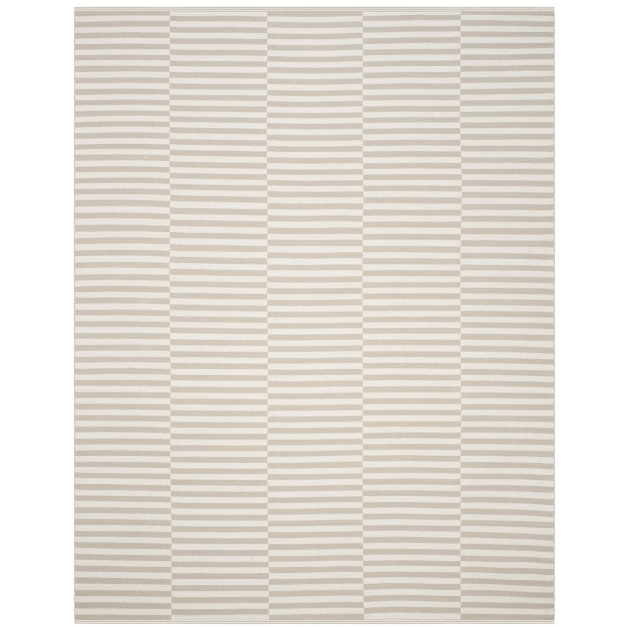 Coastal Charm Ivory and Light Grey Cotton Runner Rug - 2'3" x 5'
