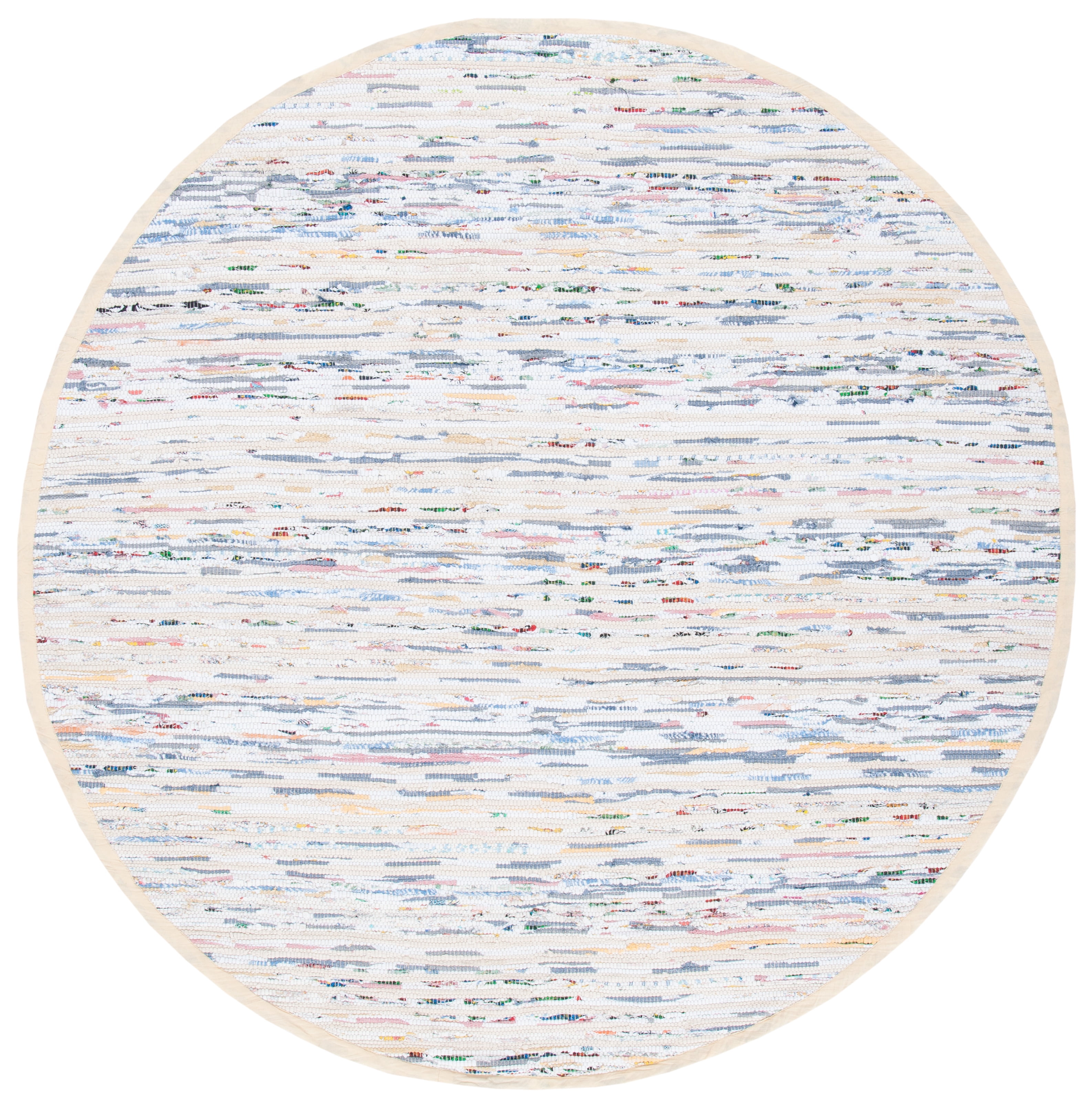 SAFAVIEH Montauk Randa Distressed Area Rug, Beige/Ivory, 6' x 6' Round