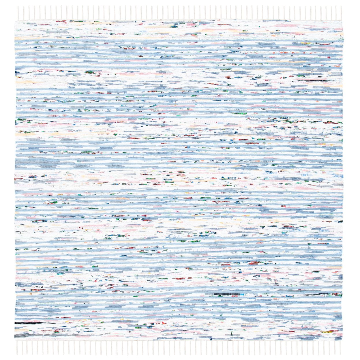 SAFAVIEH Montauk Randa Distressed Area Rug, Blue/Ivory, 6' x 6' Square
