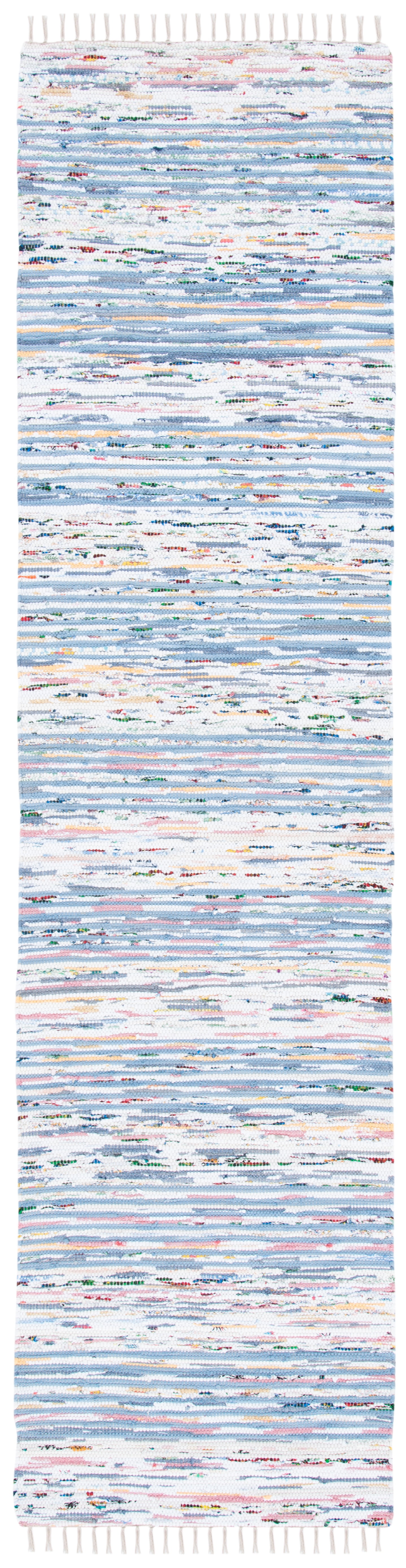 SAFAVIEH Montauk Randa Distressed Runner Rug, Blue/Ivory, 2'3" x 9'
