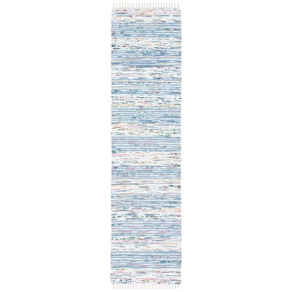 SAFAVIEH Montauk Randa Distressed Runner Rug, Blue/Ivory, 2'3" x 9'
