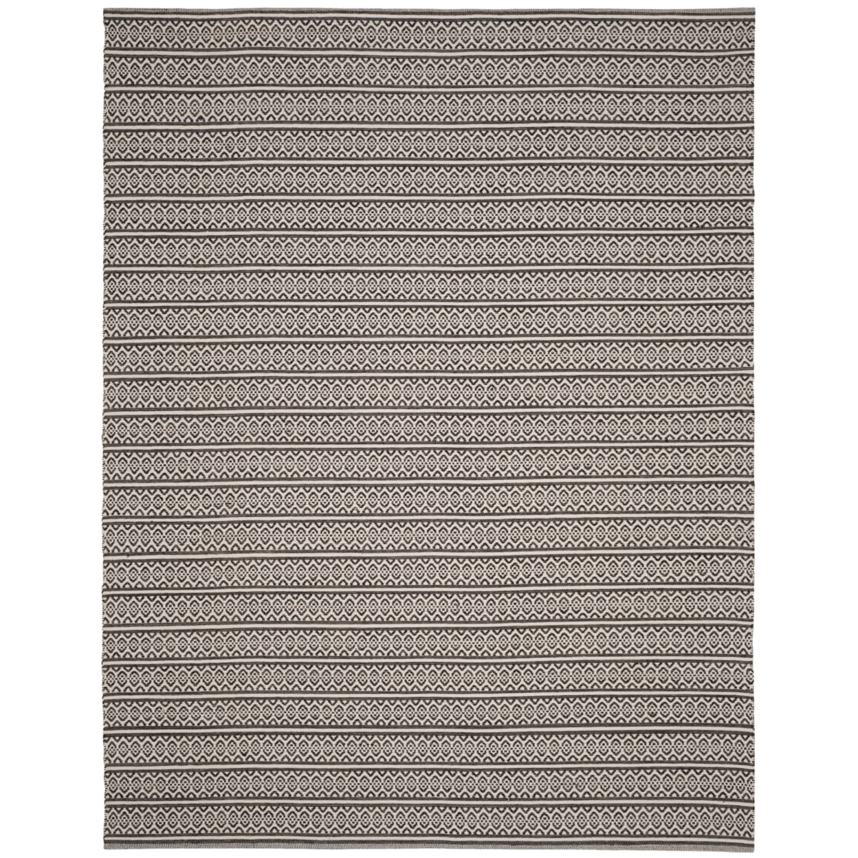 SAFAVIEH Montauk Randall Geometric Cotton Runner Rug, Ivory/Black, 2'3" x 6'