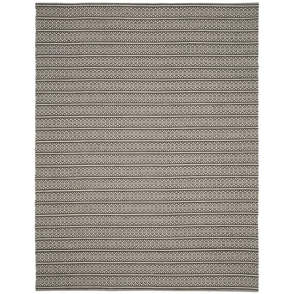 SAFAVIEH Montauk Randall Geometric Cotton Runner Rug, Ivory/Black, 2'3" x 6'
