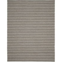 SAFAVIEH Montauk Randall Geometric Striped Cotton Area Rug, Ivory/Black, 3' x 5'