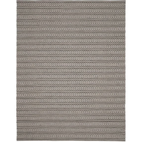 SAFAVIEH Montauk Randall Geometric Striped Cotton Area Rug, Ivory/Black, 5' x 8'