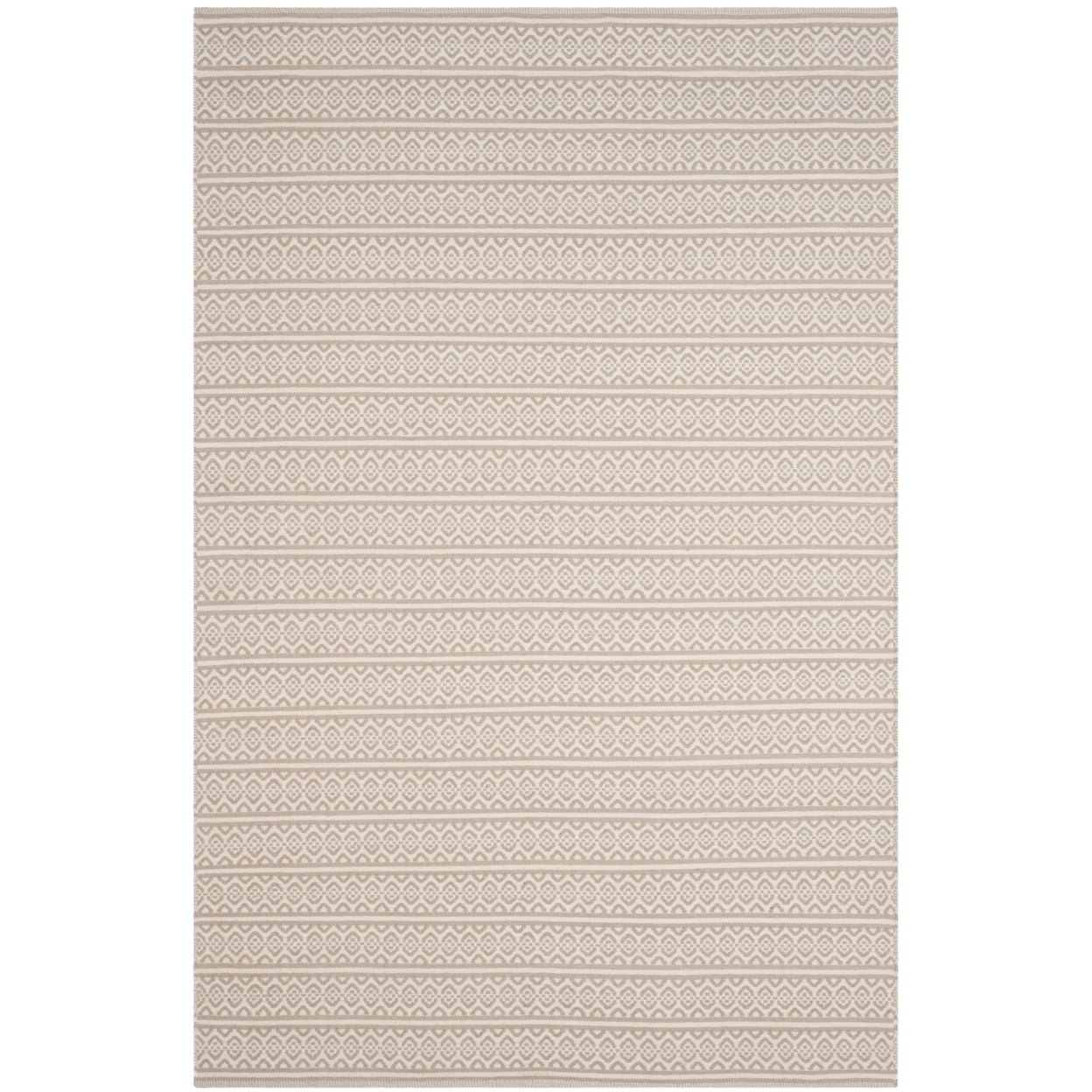 Ivory and Grey 6' x 9' Handwoven Cotton Area Rug