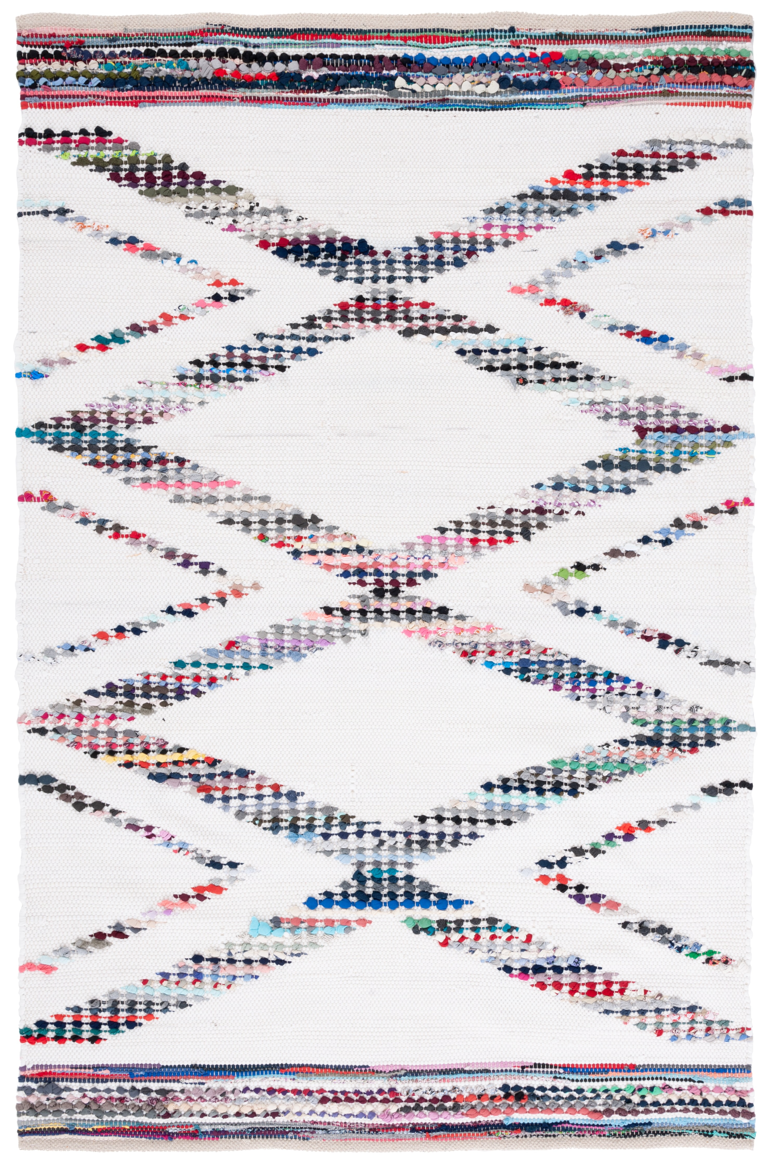 Coastal Breeze Ivory Cotton Handwoven Flatweave Area Rug - 5' x 8'