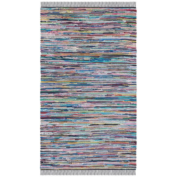 SAFAVIEH Montauk Renae Distressed Area Rug, Black/Pink, 3' x 5'