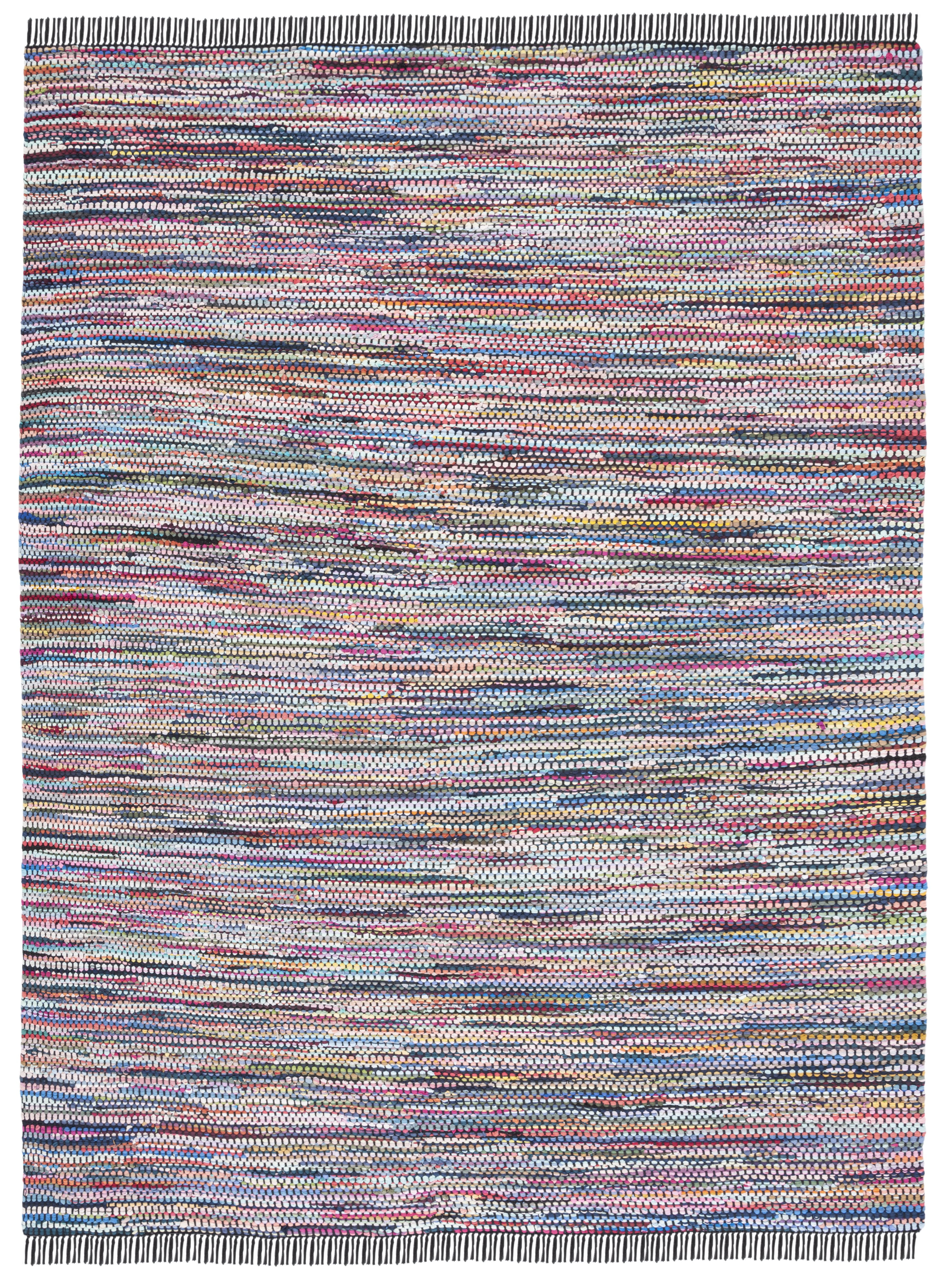 SAFAVIEH Montauk Renae Distressed Area Rug, Black/Pink, 9' x 12'