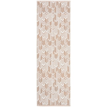 SAFAVIEH Montauk Rhoda Geometric Runner Rug, Orange/Ivory, 2'3" x 7'