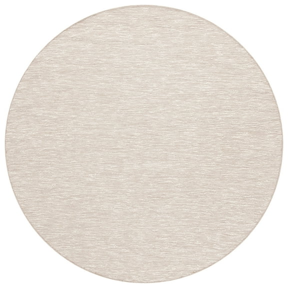 SAFAVIEH Montauk Risto Solid Area Rug, Light Gray/Ivory, 6' x 6' Round