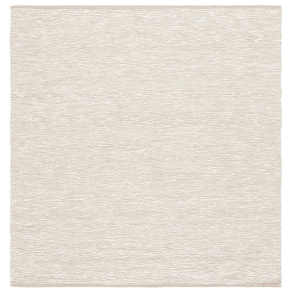 SAFAVIEH Montauk Risto Solid Area Rug, Light Gray/Ivory, 6' x 6' Square