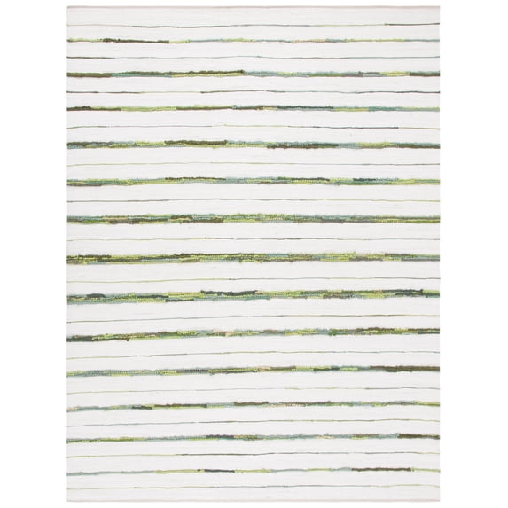 SAFAVIEH Montauk Rowena Striped Area Rug, Green/Ivory, 8' x 10'