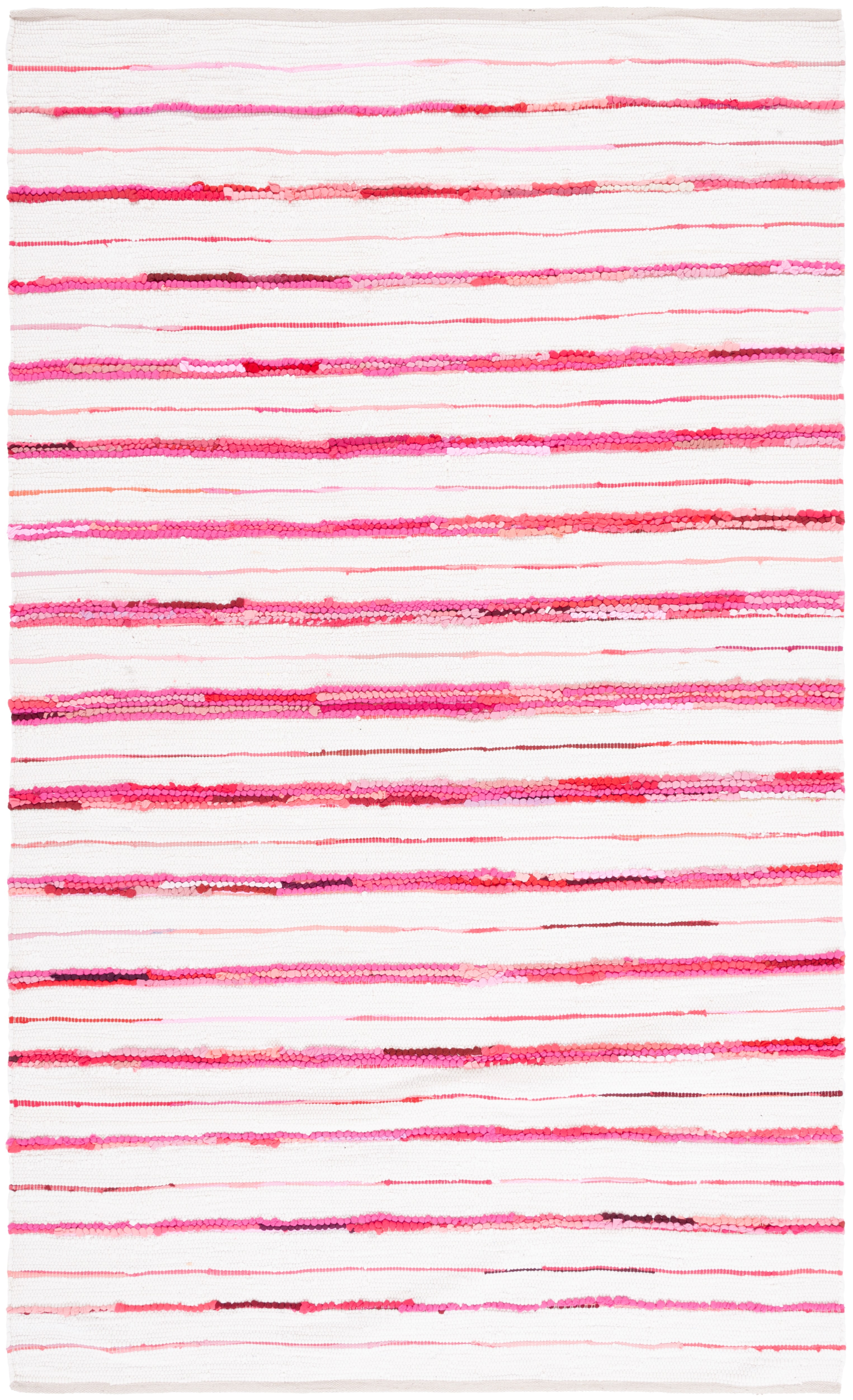 SAFAVIEH Montauk Rowena Striped Area Rug, Red/Ivory, 4' x 6'