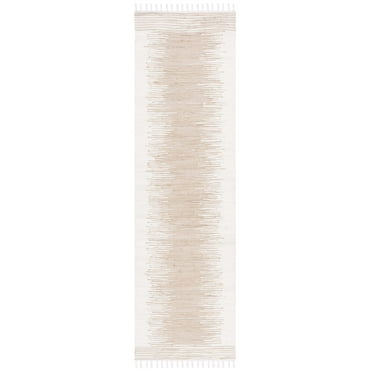 SAFAVIEH Montauk Rowina Geometric Cotton Runner Rug, Beige, 2'3" x 10'