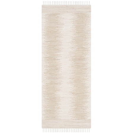 SAFAVIEH Montauk Rowina Geometric Cotton Runner Rug, Beige, 2'3" x 5'