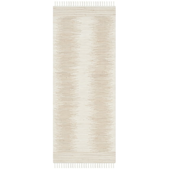 SAFAVIEH Montauk Rowina Geometric Cotton Runner Rug, Beige, 2'3" x 5'