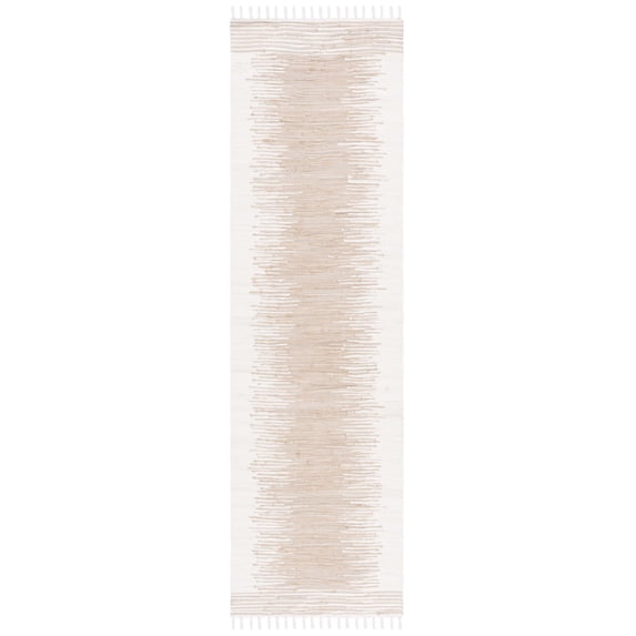 SAFAVIEH Montauk Rowina Geometric Cotton Runner Rug, Beige, 2'3" x 8'