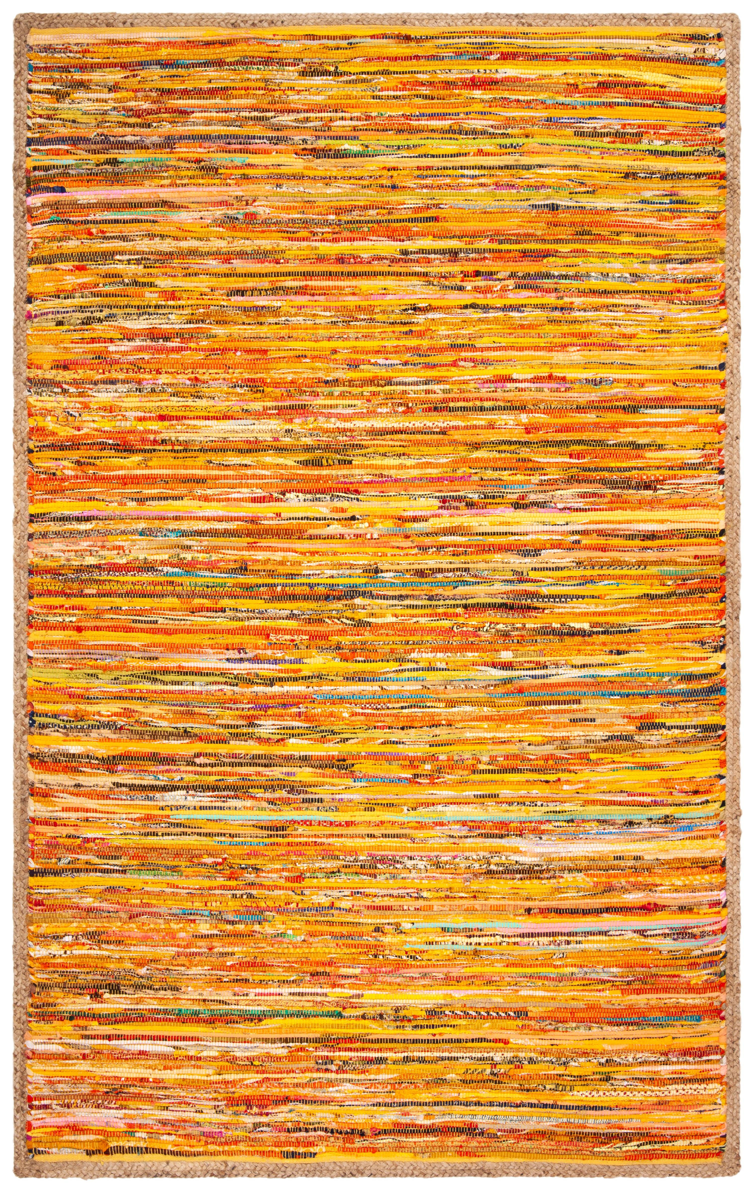 Coastal Breeze Montauk 59" Handwoven Cotton Rug - Black & Natural