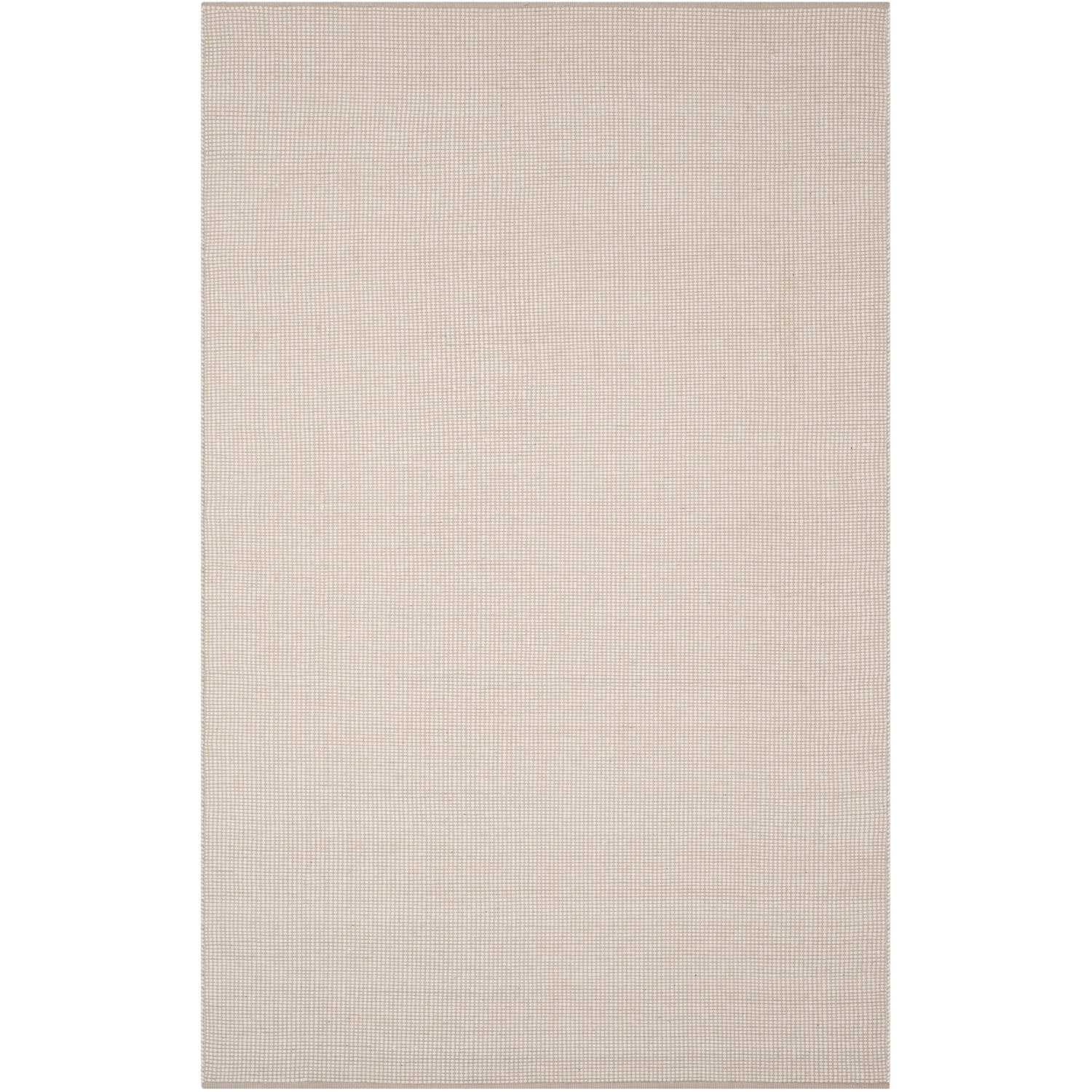Ivory and Grey Handwoven Cotton Area Rug 3' x 5'