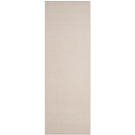 SAFAVIEH Montauk Sampson Geometric Dots Cotton Runner Rug, Ivory/Grey, 2'3" x 6'
