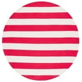 thumbnail image 1 of SAFAVIEH Montauk Saranna Geometric Cotton Area Rug, Red/Ivory, 4' x 4' Round, 1 of 8