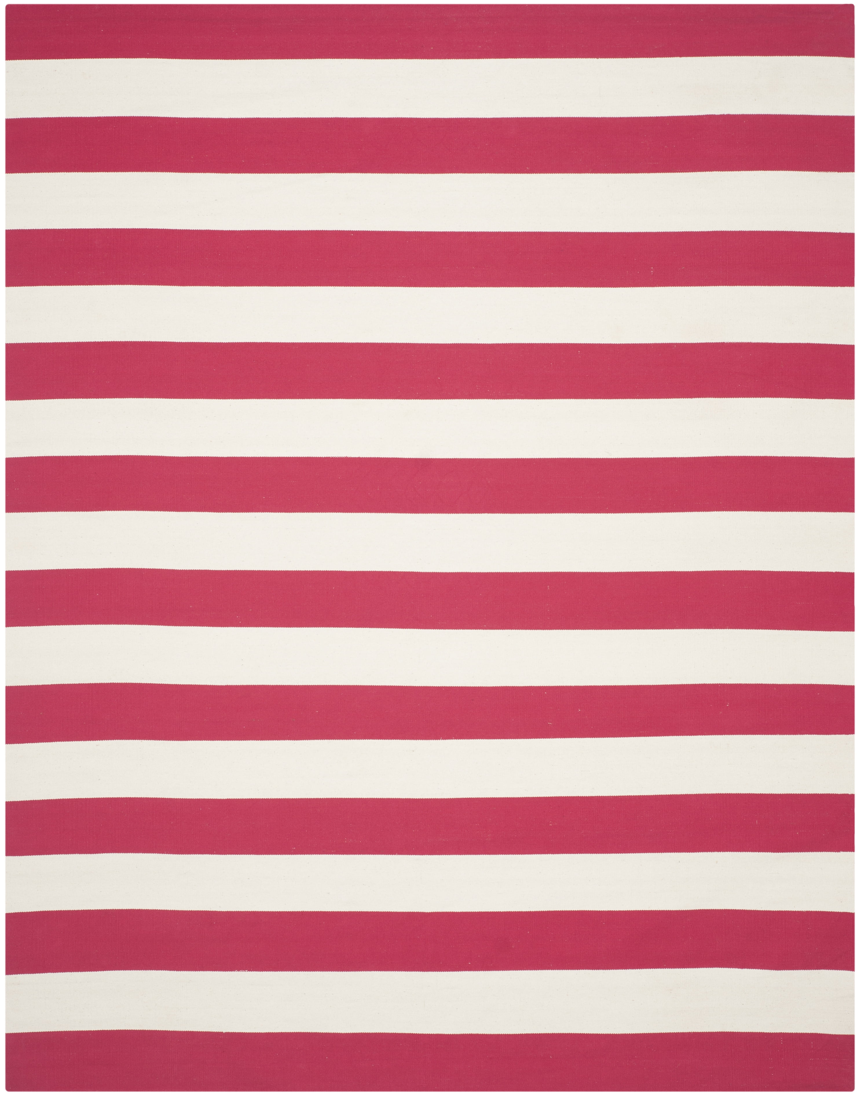 SAFAVIEH Montauk Saranna Geometric Cotton Area Rug, Red/Ivory, 9' x 12'