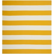 SAFAVIEH Montauk Saranna Geometric Cotton Area Rug, Yellow/Ivory, 3' x 3' Square