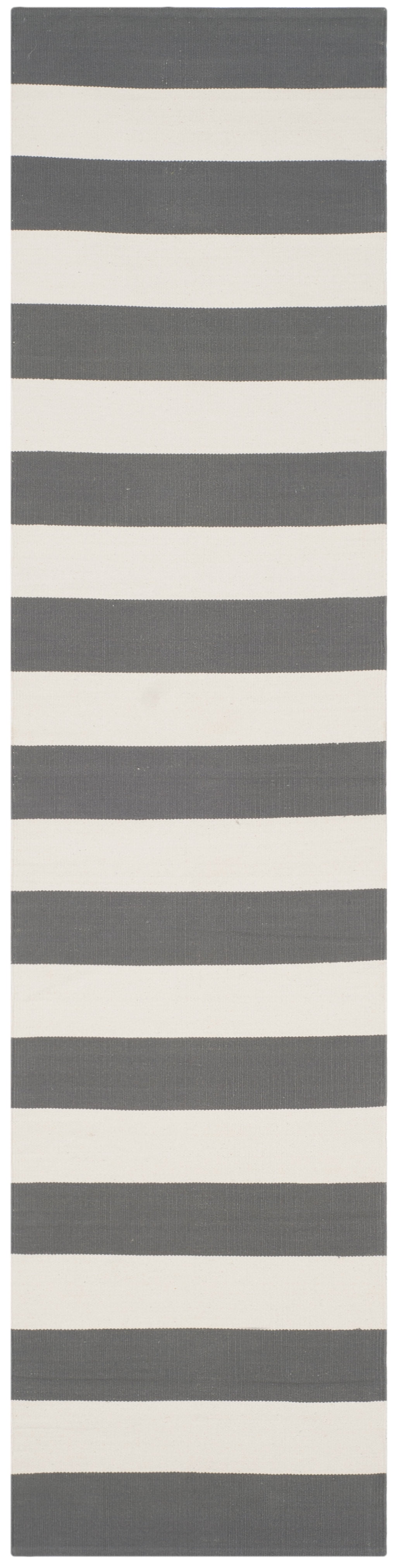 SAFAVIEH Montauk Saranna Geometric Cotton Runner Rug, Grey/Ivory, 2'3" x 17'