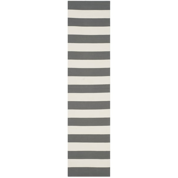 SAFAVIEH Montauk Saranna Geometric Cotton Runner Rug, Grey/Ivory, 2'3" x 17'