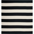 thumbnail image 1 of SAFAVIEH Montauk Saranna Striped Cotton Area Rug, Black/Ivory, 4' x 4' Square, 1 of 5