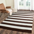 thumbnail image 1 of SAFAVIEH Montauk Saranna Striped Cotton Area Rug, Chocolate/Ivory, 4' x 6', 1 of 5