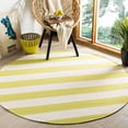 thumbnail image 1 of SAFAVIEH Montauk Saranna Striped Cotton Area Rug, Green/Ivory, 6' x 6' Round, 1 of 5