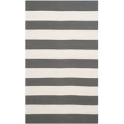 SAFAVIEH Montauk Saranna Striped Cotton Area Rug, Grey/Ivory, 3' x 5'