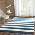 thumbnail image 1 of SAFAVIEH Montauk Saranna Striped Cotton Area Rug, Navy/Ivory, 6' x 6' Square, 1 of 5