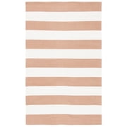 SAFAVIEH Montauk Saranna Striped Cotton Area Rug, Sand/Ivory, 3' x 5'