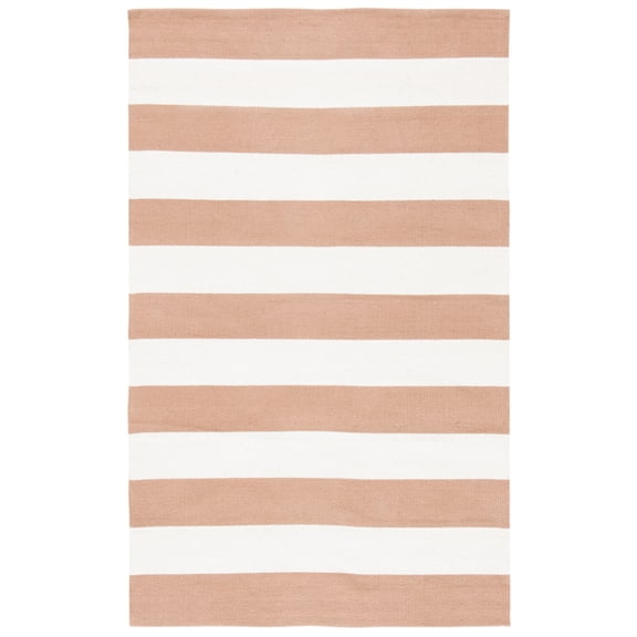 SAFAVIEH Montauk Saranna Striped Cotton Area Rug, Sand/Ivory, 3' x 5'