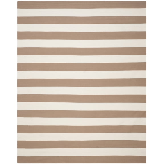 SAFAVIEH Montauk Saranna Striped Cotton Area Rug, Sand/Ivory, 9' x 12'