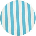 thumbnail image 1 of SAFAVIEH Montauk Saranna Striped Cotton Area Rug, Turquoise/Ivory, 6' x 6' Round, 1 of 10