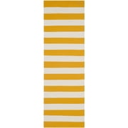 SAFAVIEH Montauk Saranna Striped Cotton Runner Rug, Yellow/Ivory, 2'3" x 11'7"