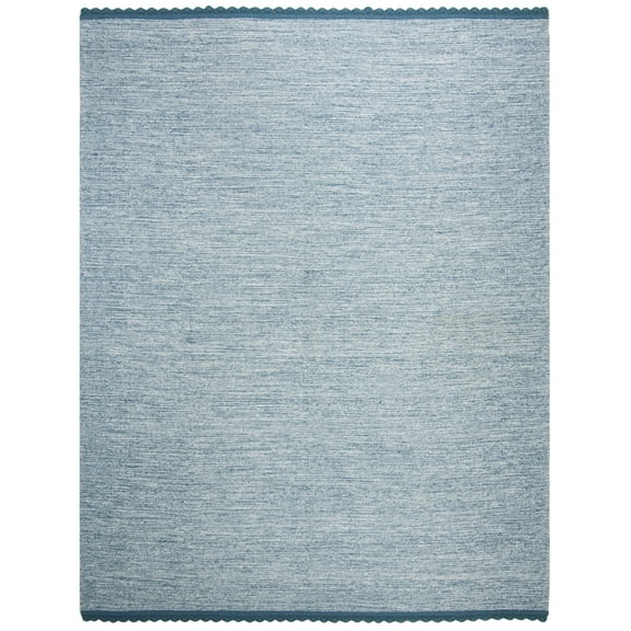 SAFAVIEH Montauk Sharlene Solid Braided Cotton Area Rug, Blue, 8' x 10'